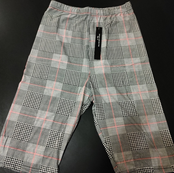 Biker short set, sizes small/medium. Plaid like detail - Picture 3 of 5